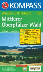 Wandelkaart 193 Mittlerer Oberpfälzer Wald | Kompass