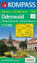 Wandelkaart 764 Odenwald-NP Bergstraße-NP Neckartal | Kompass
