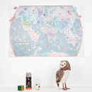 Kinderwereldkaart Children's world map glow in the dark | 85 x 60 cm | Maps International