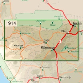 Topografische kaart - luchtvaartkundige kaart 1914 Otjiwarongo| Namibiana