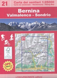 Wandelkaart 21 Bernina: Valmalenco - Sondrio | L'Escursionista editore