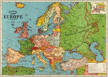 Wandkaart Bacon's Standard Map of Europe, 70 x 50 cm | Cavallini & Co