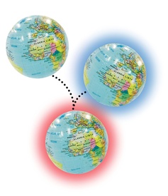 Opblaasbare wereldbol - globe met LED verlichting | MapStudio
