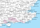Overzichtskaart Explorer 25.000 topografische kaarten zuidoost Engeland - Kent - Londen