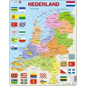 Topo puzzel Nederland staatkundig + topoboekje NL | Larsen