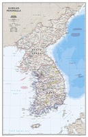 Korean Peninsula Noord- en Zuid Korea, 59 x 91 cm