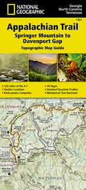 Wandelgids 1501 Topographic Map Guide Appalachian Trail - Springer Mountain to Davenport Gap | National Geographic