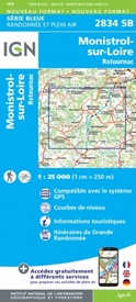 Wandelkaart - Topografische kaart 2834SB Monistrol-sur-Loire, Retournac | IGN - Institut Géographique National