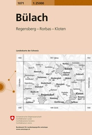 Wandelkaart - Topografische kaart 1071 Bülach | Swisstopo
