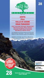 Wandelkaart 28 Aosta, Pila, Valle di Cogne, Gran Paradiso | Fraternali Editore