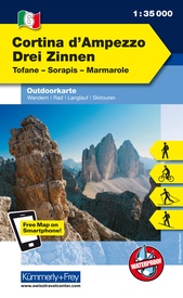 Wandelkaart 06 Outdoorkarte IT Cortina d'Ampezzo - Drei Zinnen | Kümmerly & Frey
