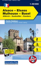 Wandelkaart 02 Outdoorkarte FR Elsass, Vogesen - Alsace / Elsass - Mulhouse - Basel | Kümmerly & Frey