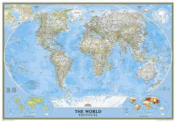 Wereldkaart 85 Politiek, 176 x 122 cm | National Geographic