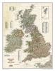 Wandkaart Britain and Ireland - Groot Brittannië en Ierland antiek, 60 x 76 cm | National Geographic