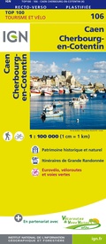 Fietskaart - Wegenkaart - landkaart 106 Caen – Cherbourg en Cotentin | IGN - Institut Géographique National