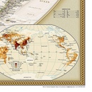 Wereldkaart Politiek & antiek, pacific centered, 185 x 122 cm | National Geographic