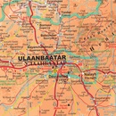 Wegenkaart - landkaart Mongolia Geographic - Mongolië geografisch | Gizi Map