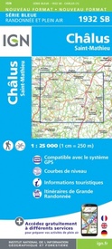 Wandelkaart - Topografische kaart 1932SB Châlus - St-Mathieu | IGN - Institut Géographique National