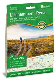 Wandelkaart 3008 Topo 3000 Lillehammer - Rena | Nordeca