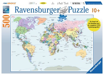 Legpuzzel Wereldkaart 500 stukjes CITO | Ravensburger