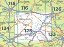 Fietskaart - Wegenkaart - landkaart 125 Angers - Laval - Chinon - Saumur - La Fleche - Château Gontier | IGN - Institut Géographique National