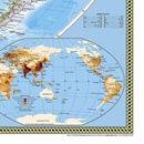 Wereldkaart Politiek, pacific centered, 185 x 122 cm | National Geographic