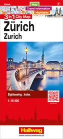 Stadsplattegrond 3 in 1 city map Zürich - Zurich | Hallwag