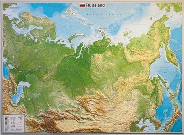 Reliëfkaart Rusland met voelbaar 3D reliëf 77 x 57 cm | GeoRelief