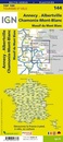 Fietskaart - Wegenkaart - landkaart 144 Annecy - Albertville - Chamonix - Mont Blanc | IGN - Institut Géographique National