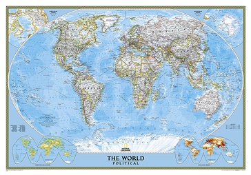 Wereldkaart 85 Politiek, 278 x 194 cm | National Geographic