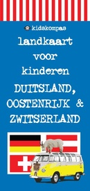 Wegenkaart - landkaart Kidskompas landkaart voor kinderen Duitsland, Oostenrijk & Zwitserland | Buro Kakelbont
