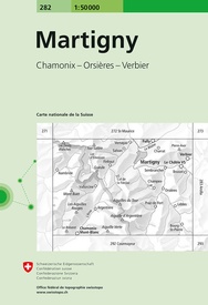 Wandelkaart - Topografische kaart 282 Martigny | Swisstopo