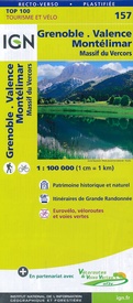 Fietskaart - Wegenkaart - landkaart 157 Grenoble - Valence - Montelimar | IGN - Institut Géographique National