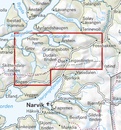 Wandelkaart Hoyfjellskart Narvik: Spanstinden - Dudalstinden | Calazo