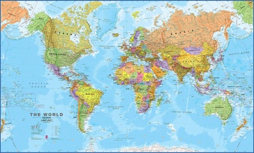 Wereldkaart - Prikbord politiek, 101 x 59 cm | Maps International