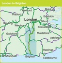 Fietskaart Cycle Map London to Brighton | Sustrans