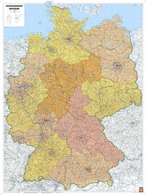 Wandkaart Duitsland met postcodes | 97 x 129 cm | Freytag & Berndt