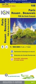 Fietskaart - Wegenkaart - landkaart 108 Paris - Rouen | IGN - Institut Géographique National