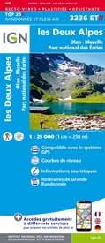 Wandelkaart - Topografische kaart 3336ETR Les Deux Alpes / Olan / Muzelle /PNR des Ecrins | IGN - Institut Géographique National