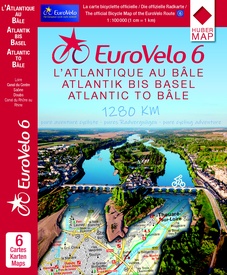 Fietskaart EuroVelo6 vom Atlantik bis zum Rhein per Rad | Huber Verlag