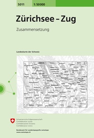 Wandelkaart - Topografische kaart 5011 Zürichsee - Zug | Swisstopo