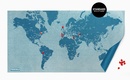 Wereldkaart Pin world wall map - Blauw Small - 77  x 48 cm | Palomar