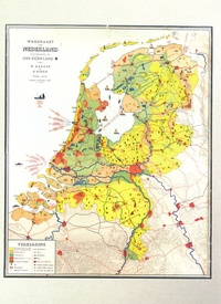 Notitieboekje met voorkant van Nederland in oude schoolkaart | Bakker en Rusch