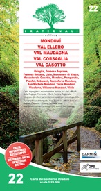 Wandelkaart 22 Mondovì, Val Ellero, Val Maudagna, Val Corsaglia, Val Casotto | Fraternali Editore