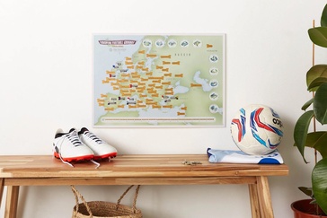 Scratch Map European Football Grounds travel Collect & Scratch | Maps International