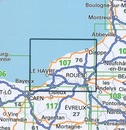 Fietskaart - Wegenkaart - landkaart 107 Rouen - Le Havre | IGN - Institut Géographique National