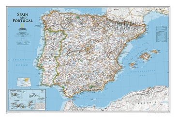 Wandkaart 22070 Spain - Spanje & Portugal 83 x 55 cm | National Geographic