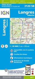 Topografische kaart - Wandelkaart 3120SB Langres - Auberive | IGN - Institut Géographique National