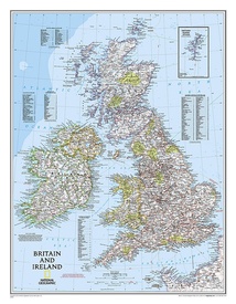 Magneetbord - Wandkaart British Isles - Groot Brittannië en Ierland, 61 x 76 cm | National Geographic