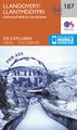 Wandelkaart - Topografische kaart 187 OS Explorer Map | Active Llandovery / Llanynddyfri | Ordnance Survey